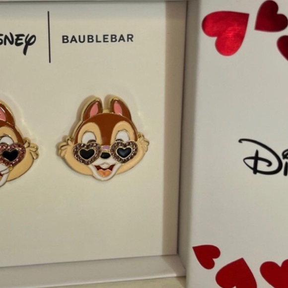 Disney BaubleBar Chip and Dale Valentine Earrings - Picture 5 of 5